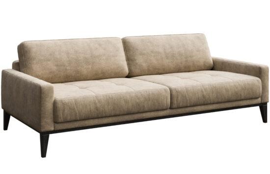 Béžová třímístná látková pohovka MESONICA Musso Tufted 211 cm