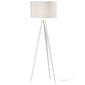 Bílá bavlněná stojací lampa Kave Home Iguazu 157 cm