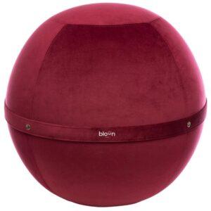 Bloon Paris Bordově červený sametový sedací/gymnastický míč Bloon Velvet 55 cm