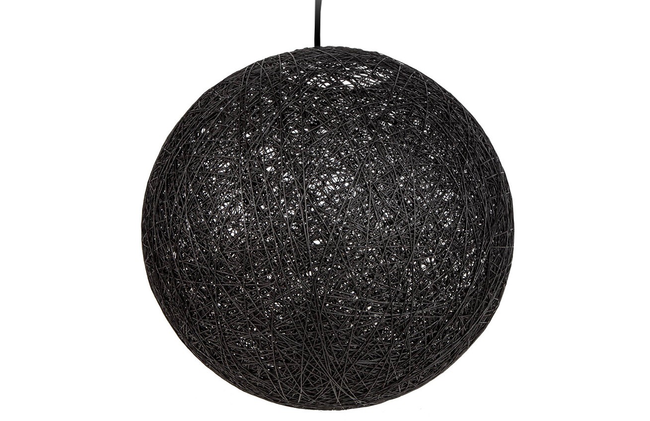 Moebel Living Černé závěsné kulaté světlo Moon 60 cm