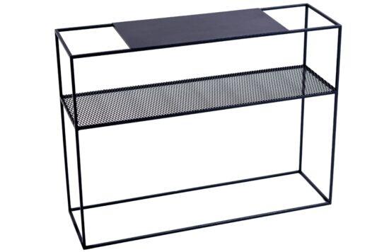 Nordic Design Černý kovový toaletní stolek Trixom 100 x 30 cm