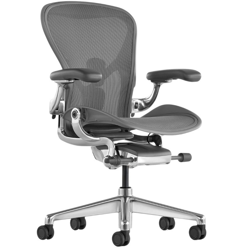 Šedá kancelářská židle Herman Miller Aeron B Exclusive