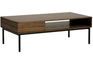 Tmavě hnědý dubový konferenční stolek Unique Furniture Modica 120 x 62 cm