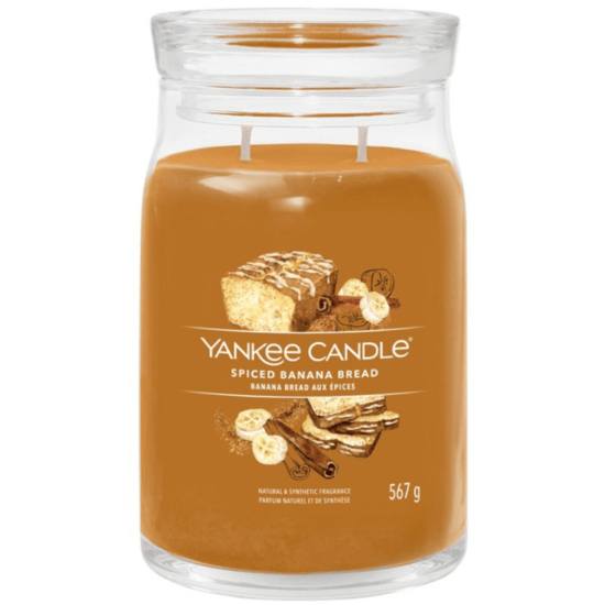 Velká vonná svíčka Yankee Candle Spiced Banana Bread Signature