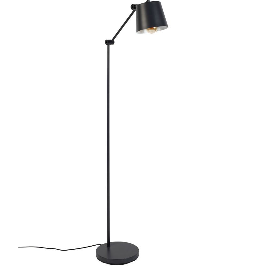 White Label Černá kovová stojací lampa WLL HAJO 124 cm