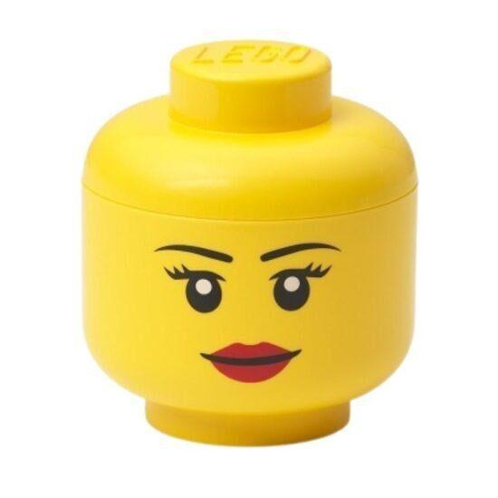 Žlutý úložný box ve tvaru hlavy LEGO® Girl mini 12 cm